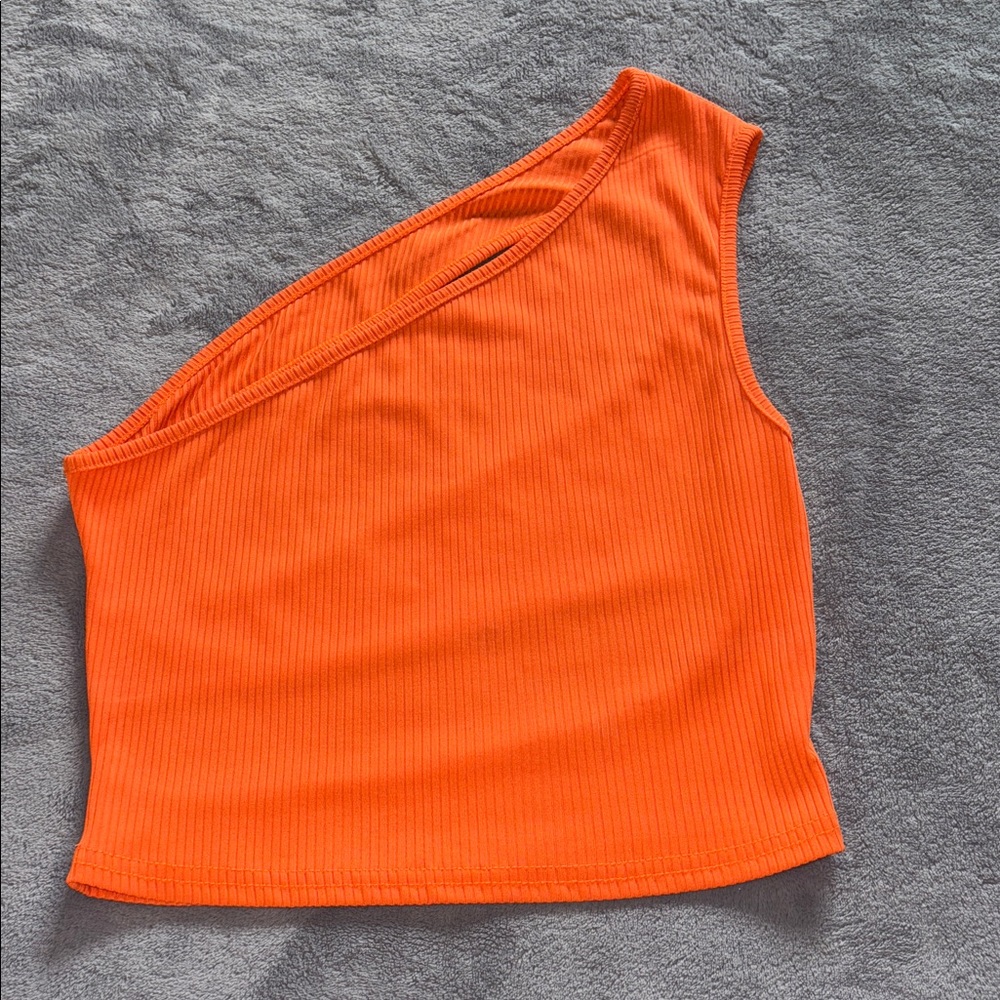 5/$25 SALE One-Shoulder Ribbed Top M